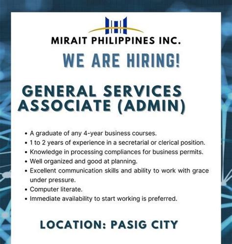 Pasig City Hiring Jobs in Philippines .